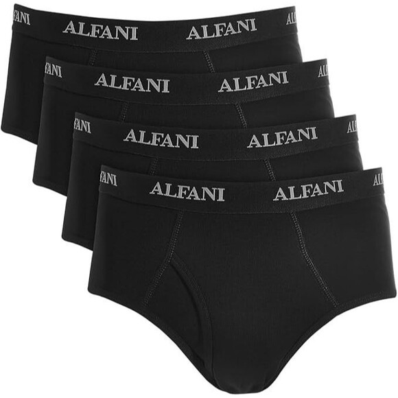 ALFANI Mens Briefs Small Black 4-Pack 100% Cotton Underwear - Picture 1 of 7